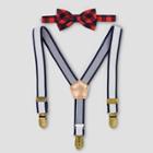 Baby Boys' Plaid Suspenders & Bow Tie Set - Cat & Jack Navy (blue)