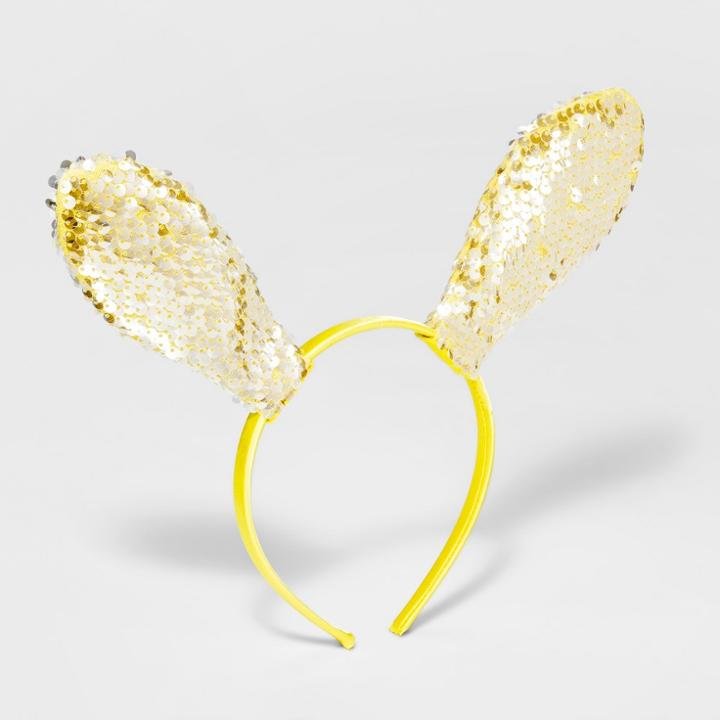 Girls' Sequin Bunny Ears Headband - Cat & Jack Yellow