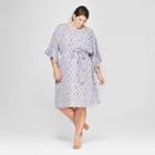 Maternity Plus Size Floral Print Woven Tulip Sleeve Dress - Isabel Maternity By Ingrid & Isabel Lilac 2x, Women's, Purple
