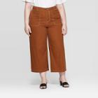 Women's Plus Size Wide Straight Leg Mid-rise Pants - Who What Wear Brown