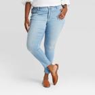 Women's Plus Size Mid-rise Skinny Jeans - Ava & Viv Light Wash 14w,