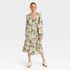 Women's Long Sleeve Wrap Dress - Knox Rose Green