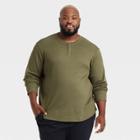 Men's Big & Tall Waffle-knit Long Sleeve T-shirt - All In Motion Olive