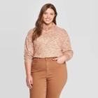 Women's Plus Size Long Sleeve Turtleneck Sweatshirt - Universal Thread Brown 3x, Women's,