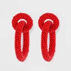 Sugarfix By Baublebar Beaded Double Hoop Earrings - Red, Women's