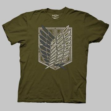 Ripple Junction Men's Attack On Titan Logo Short Sleeve Graphic T-shirt - Olive Green