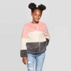 Girls' Pieced Faux Fur Jacket - Cat & Jack Pink