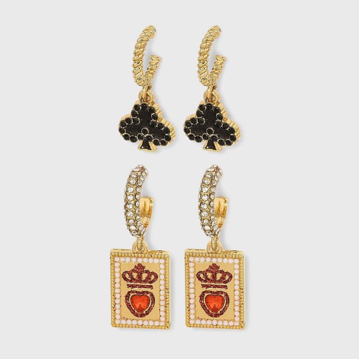 Sugarfix By Baublebar Queen Of Hearts And Clubs Earring