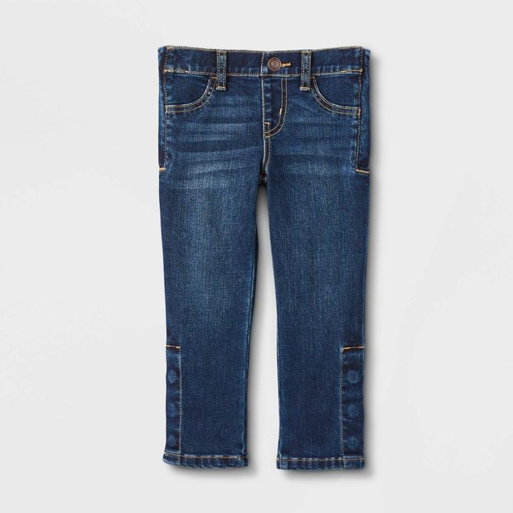 Toddler Girls' Adaptive Jeans - Cat & Jack Dark Wash