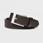 Men's 30mm Brown Pebble Nickel Buckle - Goodfellow & Co Brown