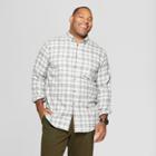 Target Men's Big & Tall Plaid Standard Fit Long Sleeve Pocket Flannel Collared Button-down Shirt - Goodfellow & Co Agate Gray