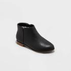 Girls' Opal Zipper Slip-on Chelsea Boots - Cat & Jack Black Pu