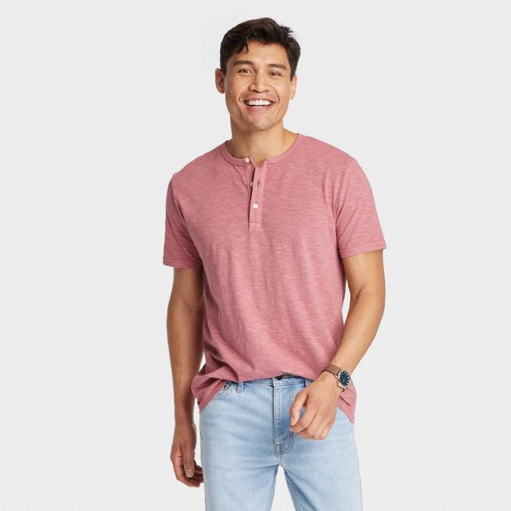 Men's Regular Fit Short Sleeve Henley Shirt - Goodfellow & Co