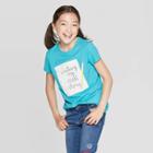 Girls' Short Sleeve Writing My Story Graphic T-shirt - Cat & Jack Turquoise
