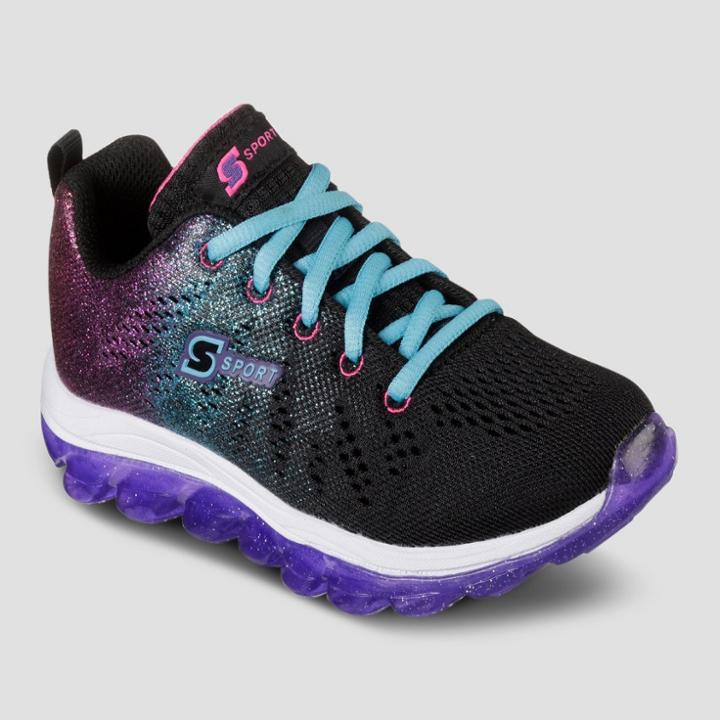 Girls' S Sport By Skechers Genna Performance Athletic Shoes - Black 4, Black Blue Pink