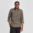 Mens Standard Fit Long Sleeve 2-pocket Flannel Button-down Shirt - Goodfellow & Co Gold