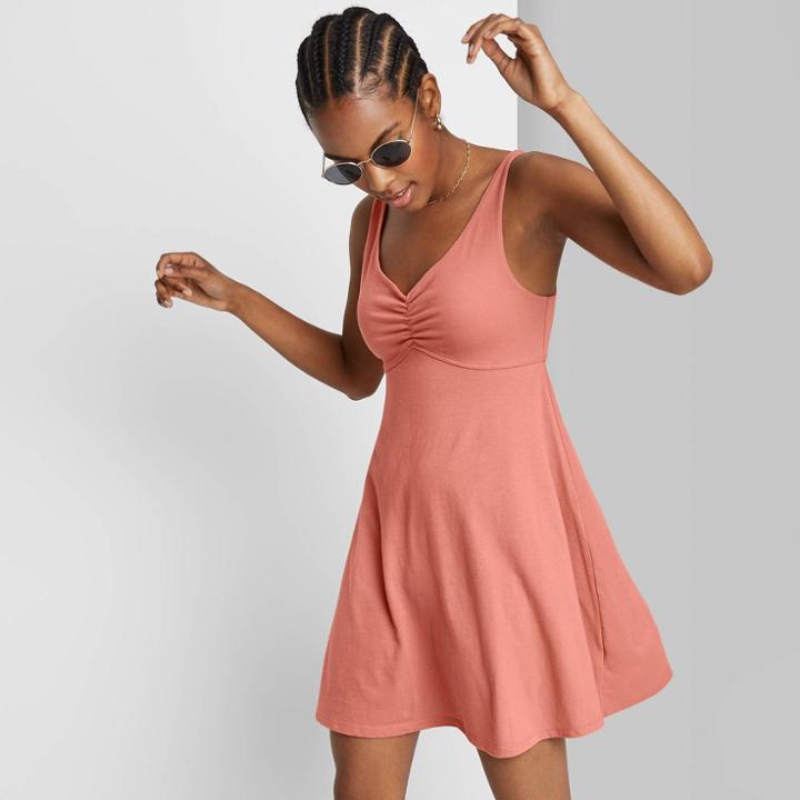 Women's Sleeveless Knit Skater Dress - Wild Fable Rose