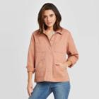 Women's Long Sleeve Chore Jacket - Universal Thread Brown