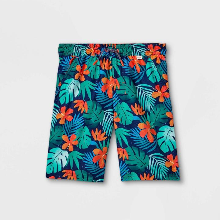Boys' Floral Swim Trunks - Cat & Jack Green