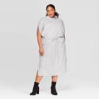 Women's Plus Size Short Sleeve Turtleneck Dress - Prologue Heather Gray 3x, Women's, Size: