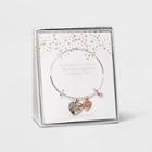 No Brand Abalone And Cubic Zirconia With 'family Tree' Heart Bracelet -