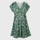 Floral Print Short Sleeve Crepe Maternity Dress - Isabel Maternity By Ingrid & Isabel Green