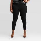 Women's Plus Size High-rise Skinny Cropped Pants - Who What Wear Black