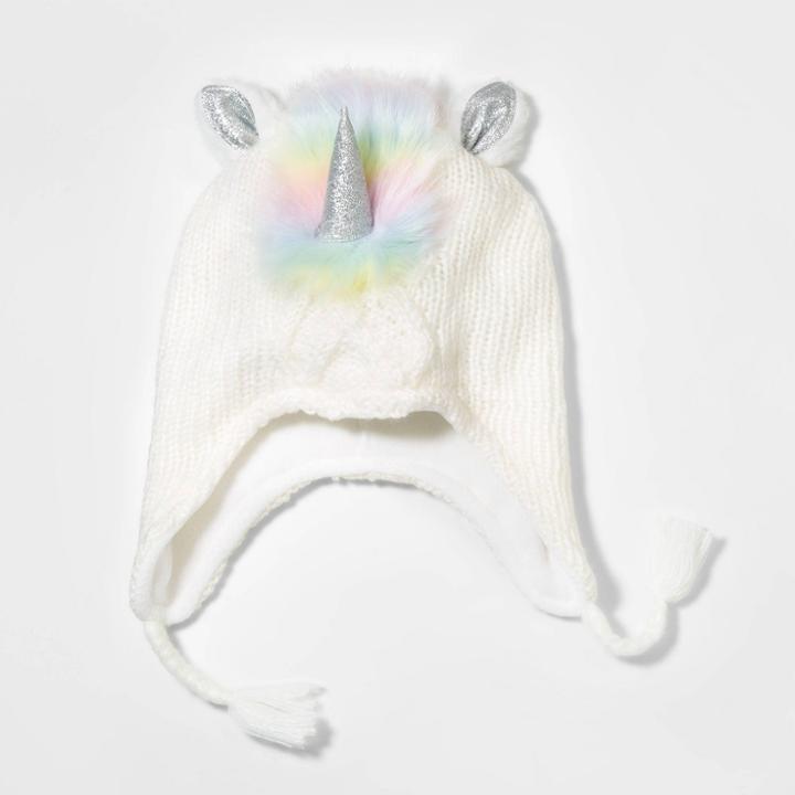 Girls' Unicorn Hat - Cat & Jack White One Size, Girl's