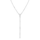 Distributed By Target Women's Cross Y-necklace In Silver Plated -