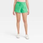 Women's High-rise Pull-on Shorts - A New Day Bright Green