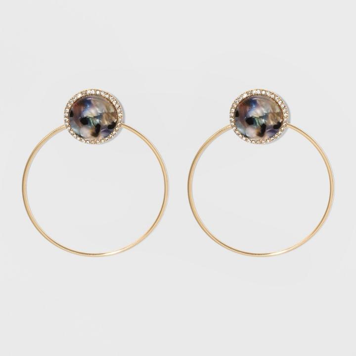 Sugarfix By Baublebar Resin Hoop Earrings - Navy, Women's
