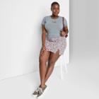 Women's Plus Size Side Slit Mini Skirt - Wild Fable Purple Floral