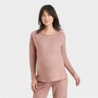 Long Sleeve Cozy Rib Maternity Top - Isabel Maternity By Ingrid & Isabel Blush
