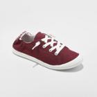 Women's Mad Love Lennie Flexible Bottom Lace Up Canvas Sneakers - Burgundy (red)