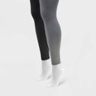 Muk Luks Women's Fleece Lined 2pk Footless Tights - Black/dark Grey L, Women's, Size: