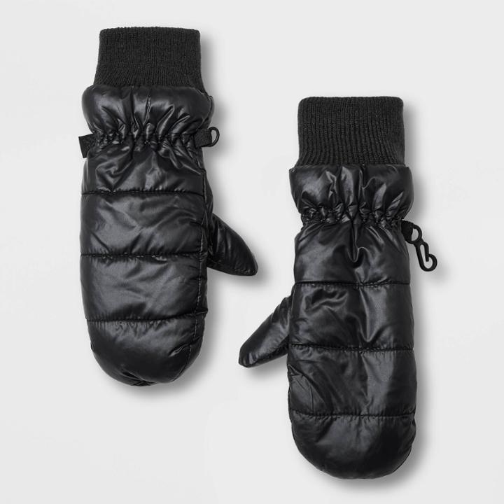 Girls' Puffer Mittens - All In Motion Black