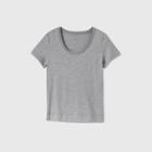 Women's Short Sleeve Scoop Neck T-shirt - A New Day Heather Gray