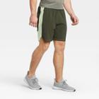 Men's 7 Unlined Run Shorts - All In Motion Olive Green S, Men's, Size: Small, Green Green