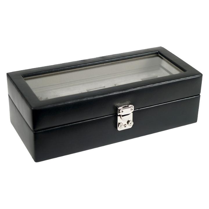 Wolf 5pk Watch Box - Black