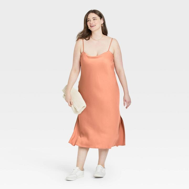 Women's Plus Size Apron Slip Dress - A New Day Blush