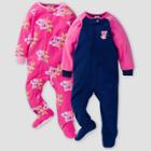 Gerber Baby Girls' Koala Blanket Sleeper Footed Pajama - Pink/navy