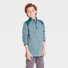 Boys' Fleece 1/4 Zip Pullover - All In Motion Heathered Green
