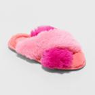 Women's Paris Crossband Fur Slide Slippers - Stars Above Pink
