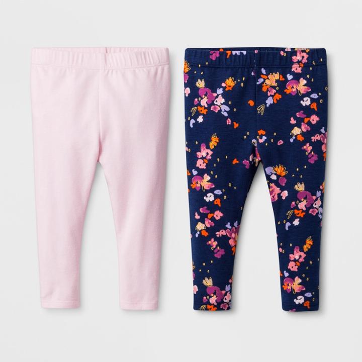 Baby Girls' 2pk Leggings Set - Cat & Jack Basic/woodrose