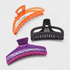 Claw Hair Clip 3pk - Wild Fable Pink/purple/black