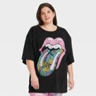 The Rolling Stones Women's Rolling Stones Plus Size Short Sleeve Graphic T-shirt Dress - Black