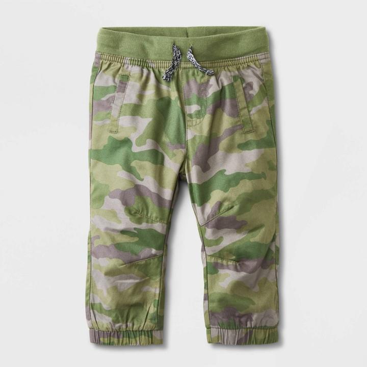 Baby Boys' Camo Twill Pants - Cat & Jack Fern Green Newborn