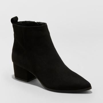 Women's Valerie Microsude City Ankle Fashion Boots - A New Day Black