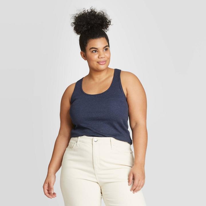 Women's Plus Size Tank Top - Universal Thread Navy 1x, Women's, Size: