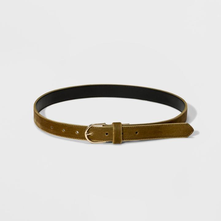 Women's Velvet Belt - A New Day Ochre